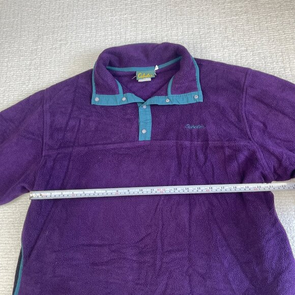 VTG Cabelas Sweater Mens Large Retro Purple Fleece Snap (Synchilla style) Read - Picture 10 of 16